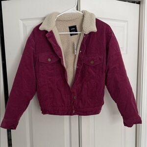Cotton On Burgundy Jacket with Sherpa lining throughout